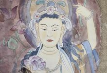 敦煌泥版画《供养菩萨》敦煌五十七窟 初唐壁画|